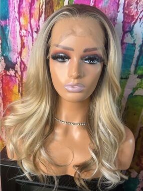 Freyja 13x4 HD Lace Front Wig Blonde Highlight Wavy Synthetic Pre-Plucked
